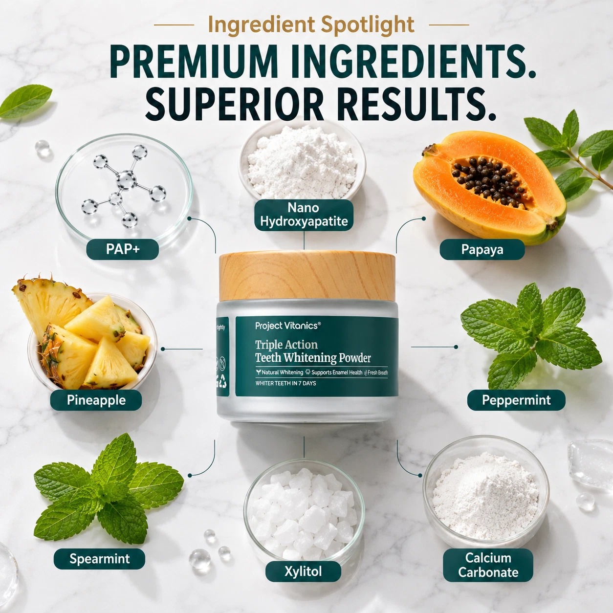 Teeth Whitening Powder - Tooth Whitening Powder - Natural - Sensitivity Free thumbnail 8