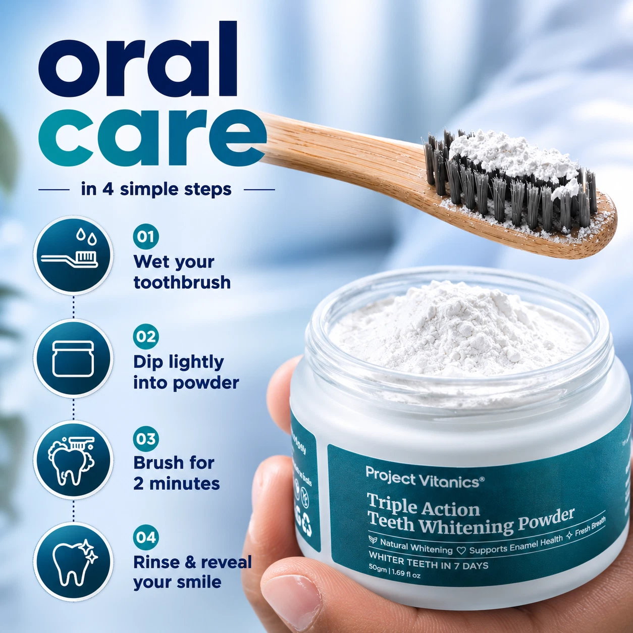 Teeth Whitening Powder - Tooth Whitening Powder - Natural - Sensitivity Free thumbnail 10