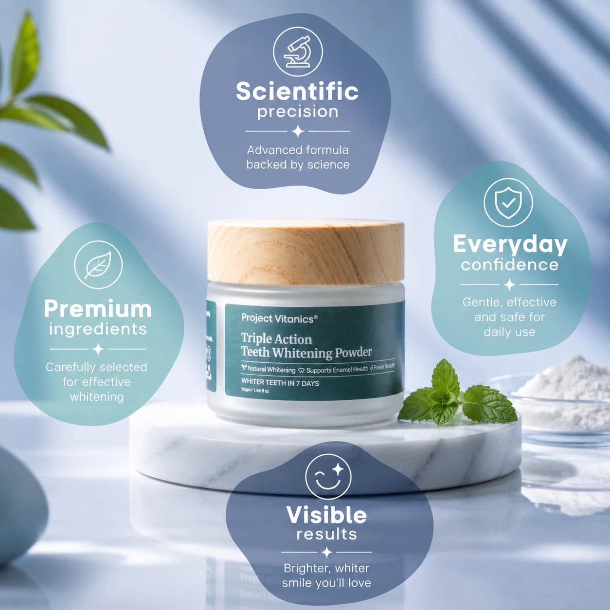 Teeth Whitening Powder - Tooth Whitening Powder - Natural - Sensitivity Free thumbnail 15