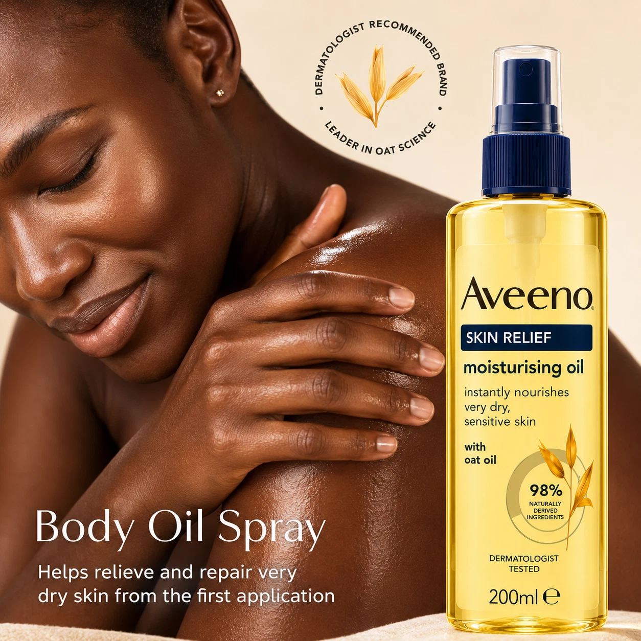 Aveeno Skin Relief Body Oil Spray 200ml For All Skin Types UK Fast Delivery thumbnail 3