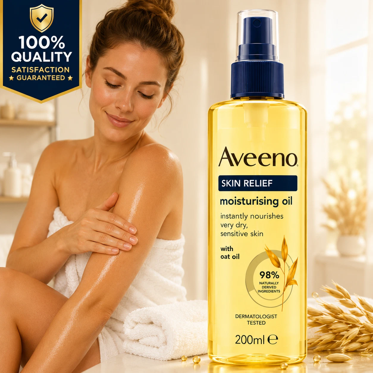 Aveeno Skin Relief Body Oil Spray 200ml For All Skin Types UK Fast Delivery thumbnail 4