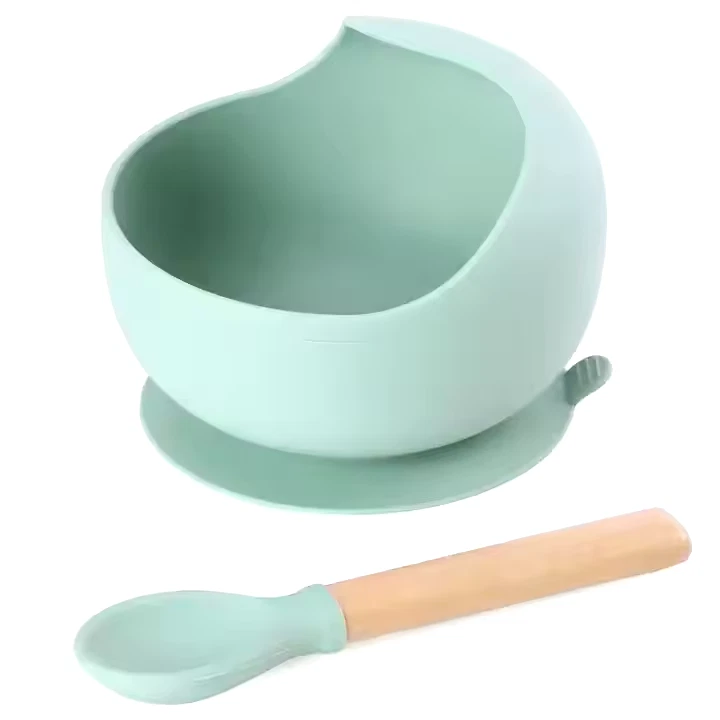 Set of 8 Silicone Baby Feeding Set Led Weaning Supplies BPA Free Self Eating New (Green) thumbnail 5
