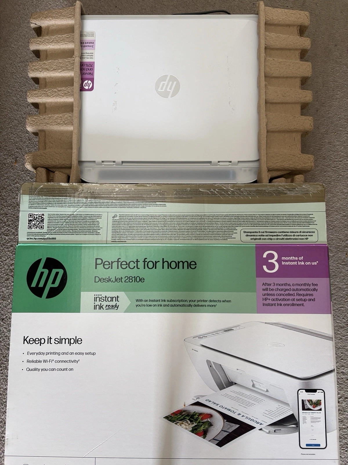 HP DeskJet 2710e All-In-One Inkjet Printer - White thumbnail 2