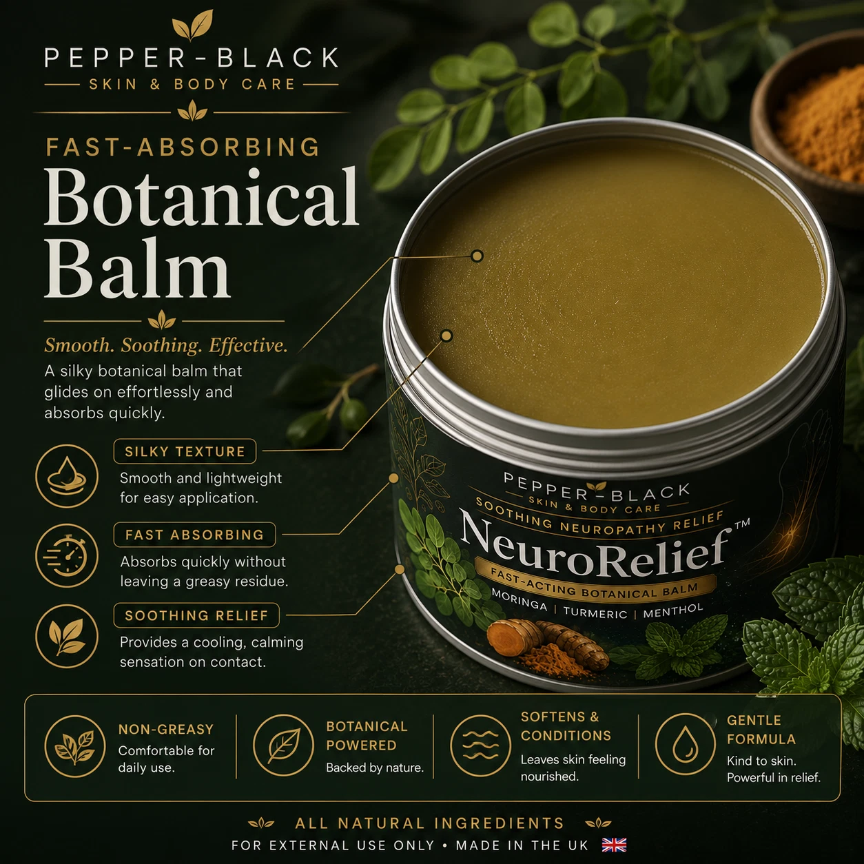 Soothing Neuropathy Relief Balm, Fast-Absorbing Pain Support Nerve Hands, Feet thumbnail 4