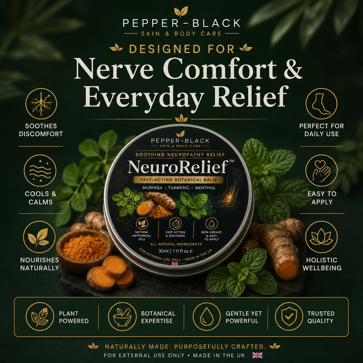 Soothing Neuropathy Relief Balm, Fast-Absorbing Pain Support Nerve Hands, Feet thumbnail 5