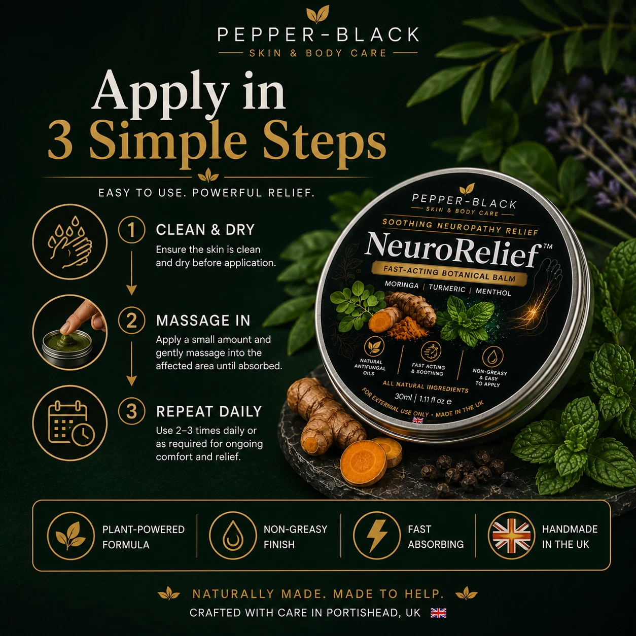 Soothing Neuropathy Relief Balm, Fast-Absorbing Pain Support Nerve Hands, Feet thumbnail 9