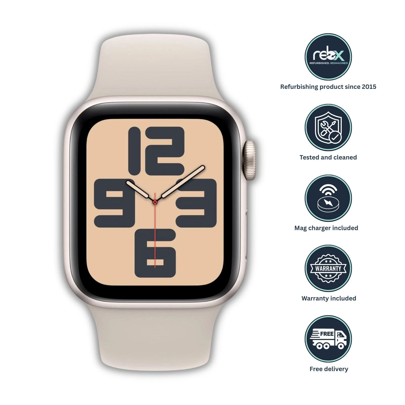 Apple Watch SE2 (GPS, 40mm) Starlight Aluminium Case + Starlight Strap thumbnail 6