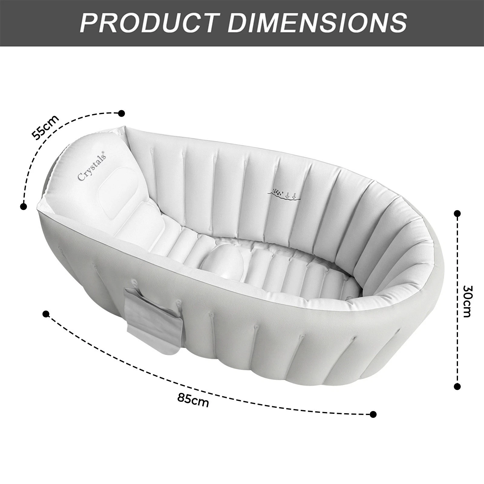 Inflatable Baby Bath Tub Baby Bath Essentials for Newborn Portable Travel Tub thumbnail 9