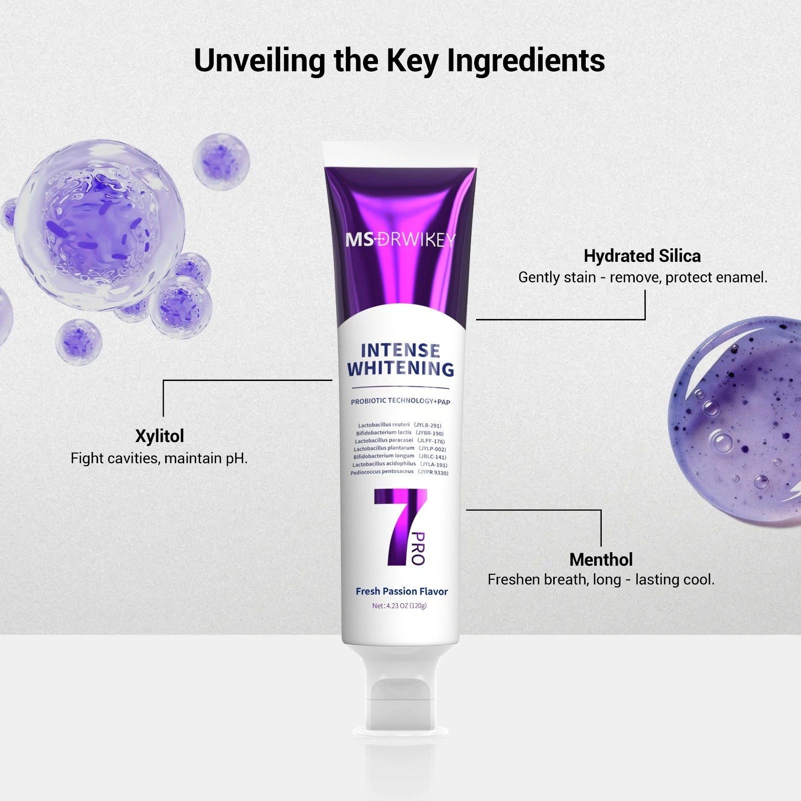 MSDRWIKEY 7-Pro Toothpaste with 7 Probiotics Powerful Whitening thumbnail 4