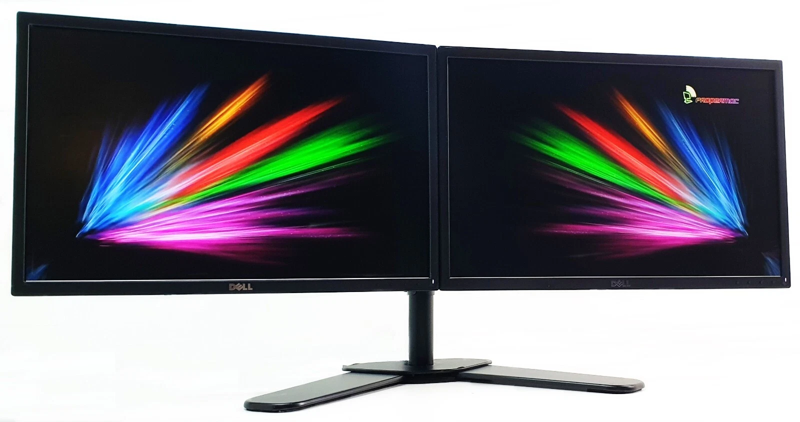 Dual Monitor Screen Setup 2x 22" FULL HD 1920x1080 DELL P2217H Dual Stand HDMI
