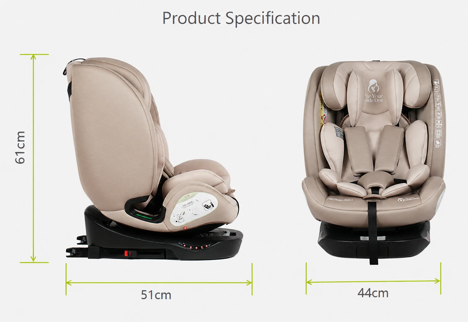 For Your Little One AllStage 360 0/1/2/3 ISOFIX I-Size Car Seat - Slate Mist (Bi thumbnail 4