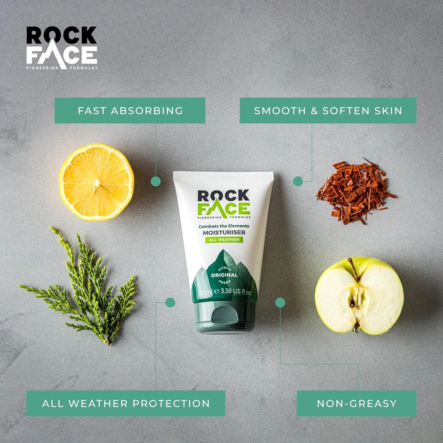 6x Rock Face All Weather Moisturiser Original Citrus Fresh | Vegan - 100ml thumbnail 2