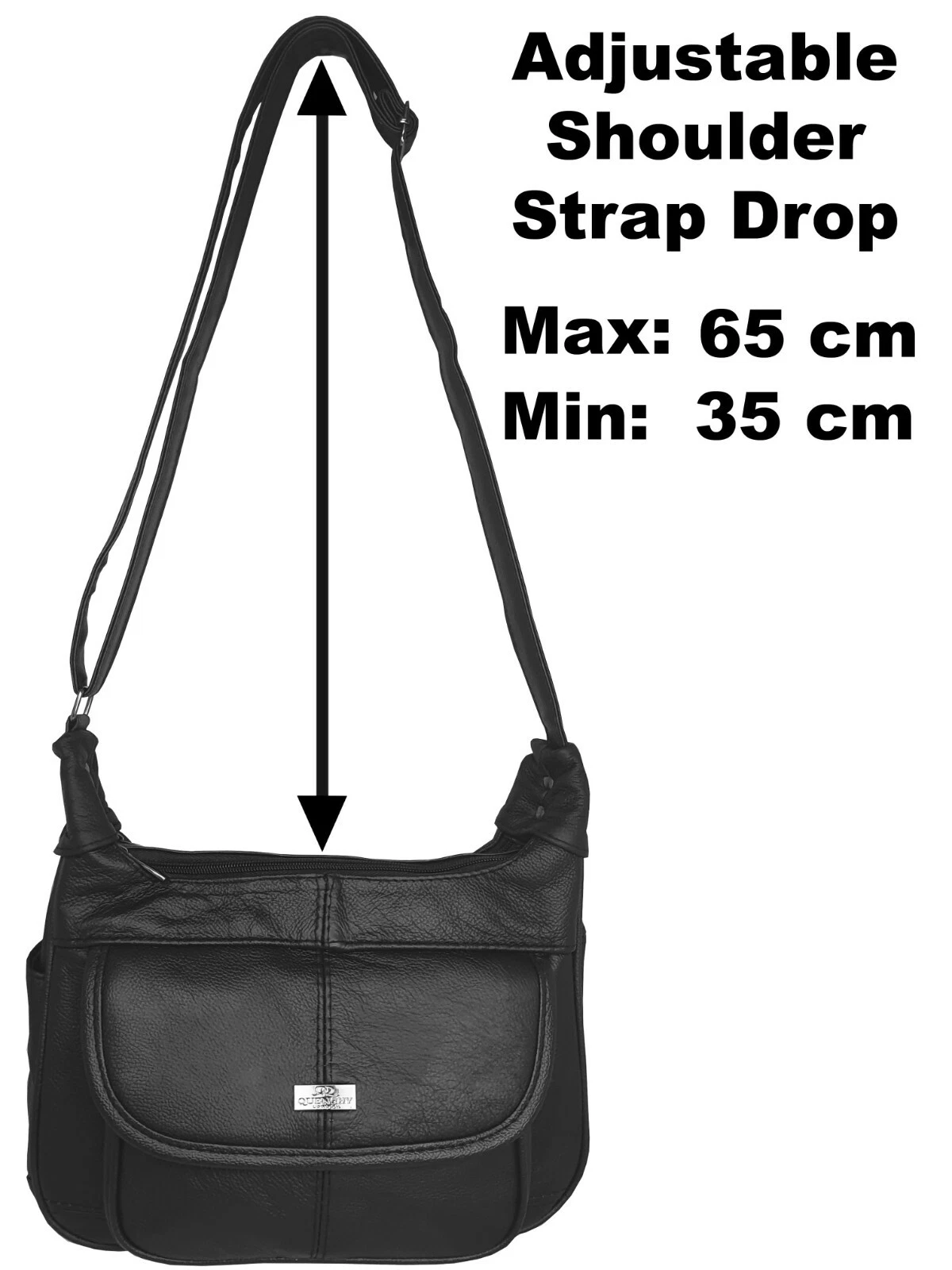 CLEARANCE Handbags Leather Cross Body Single Strap Ladies Shoulder HandBag Black thumbnail 6
