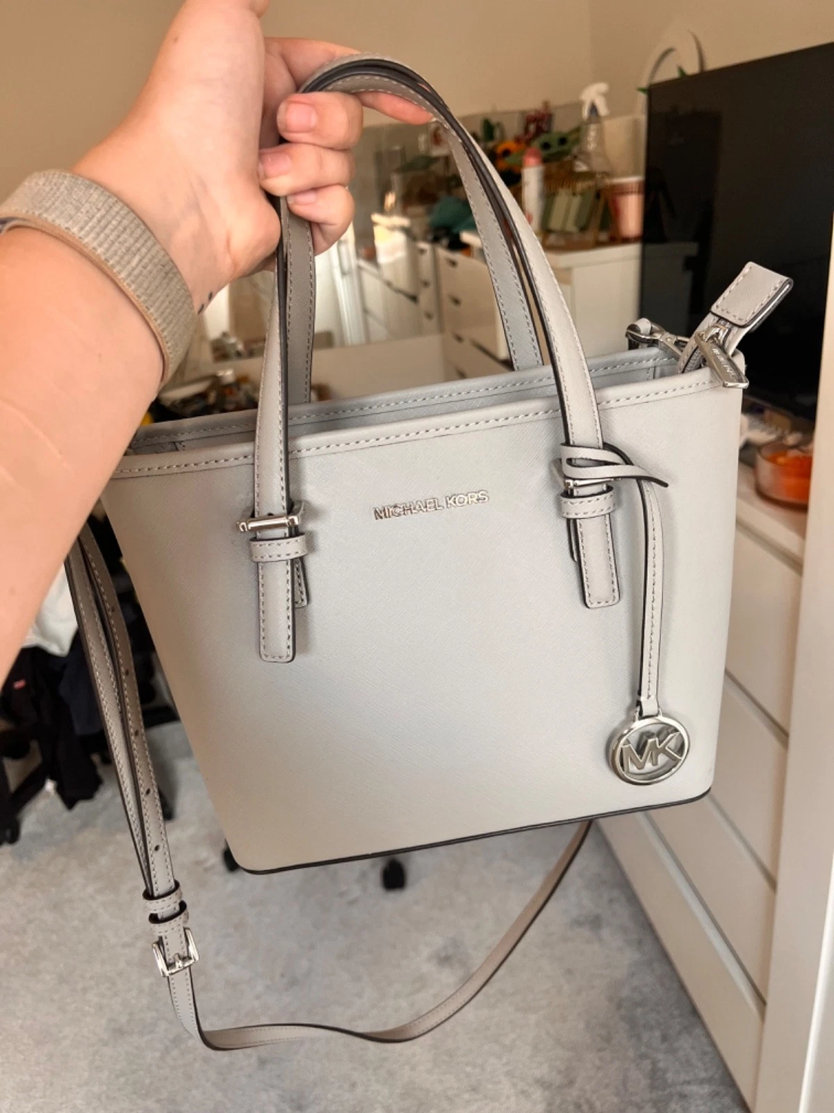 Michael Kors Jet Set Travel Extra Small Leather Top-Zip Tote Bag