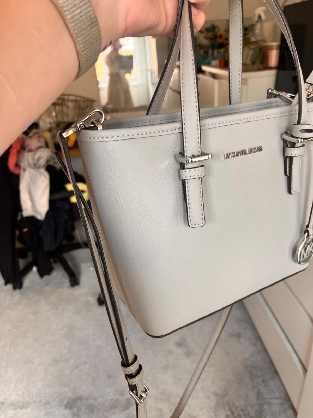 Michael Kors Jet Set Travel Extra Small Leather Top-Zip Tote Bag thumbnail 4