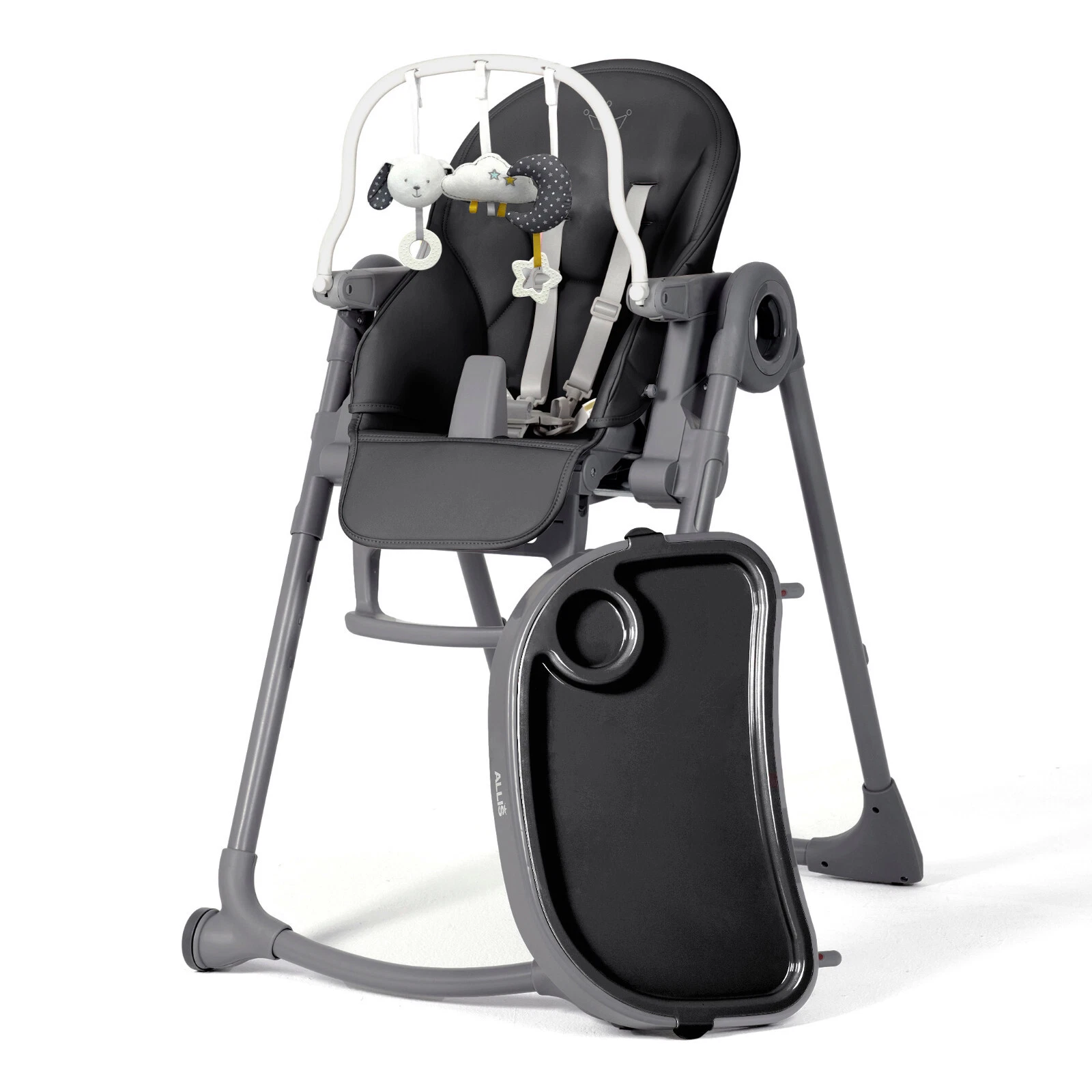 High Chair for Baby Folding Highchair Adjustable Toddler Seat with Activity Toys thumbnail 3