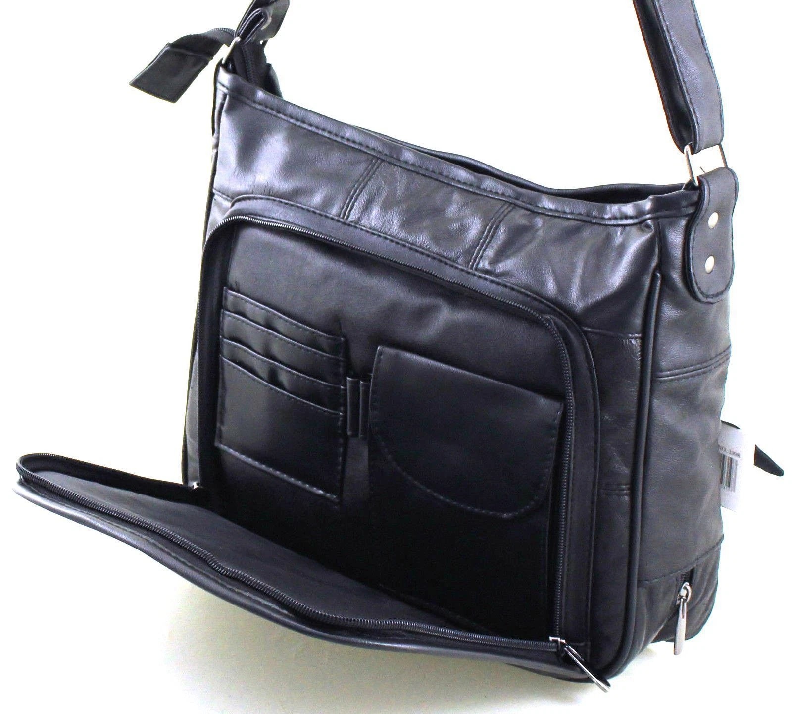 Women s Real Leather Handbag Organiser Cross Body Bag Shoulder Bag Purse Black thumbnail 2