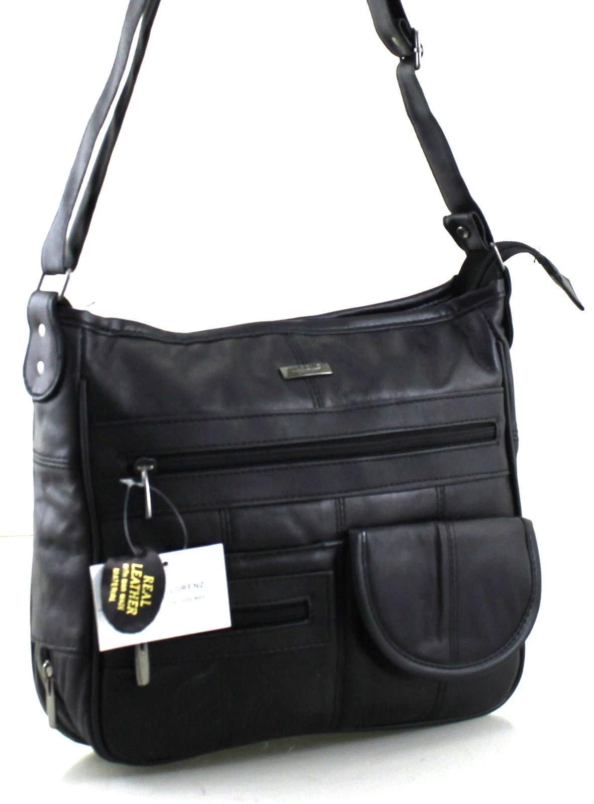 Women s Real Leather Handbag Organiser Cross Body Bag Shoulder Bag Purse Black thumbnail 3
