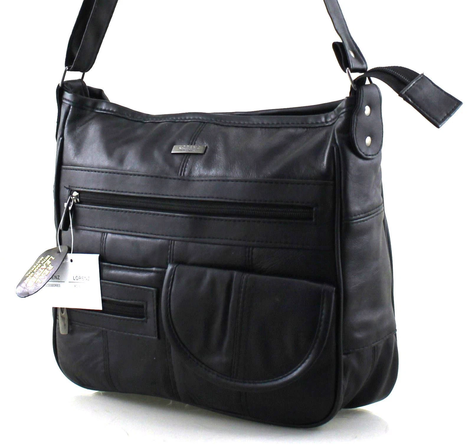 Women s Real Leather Handbag Organiser Cross Body Bag Shoulder Bag Purse Black thumbnail 5