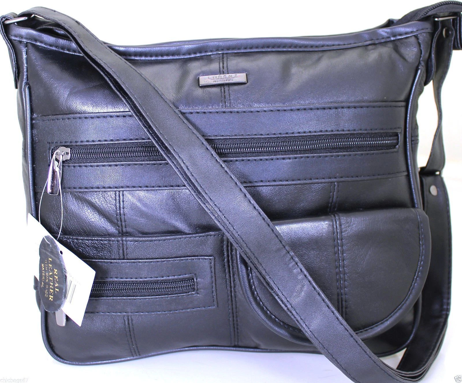 Women s Real Leather Handbag Organiser Cross Body Bag Shoulder Bag Purse Black thumbnail 7
