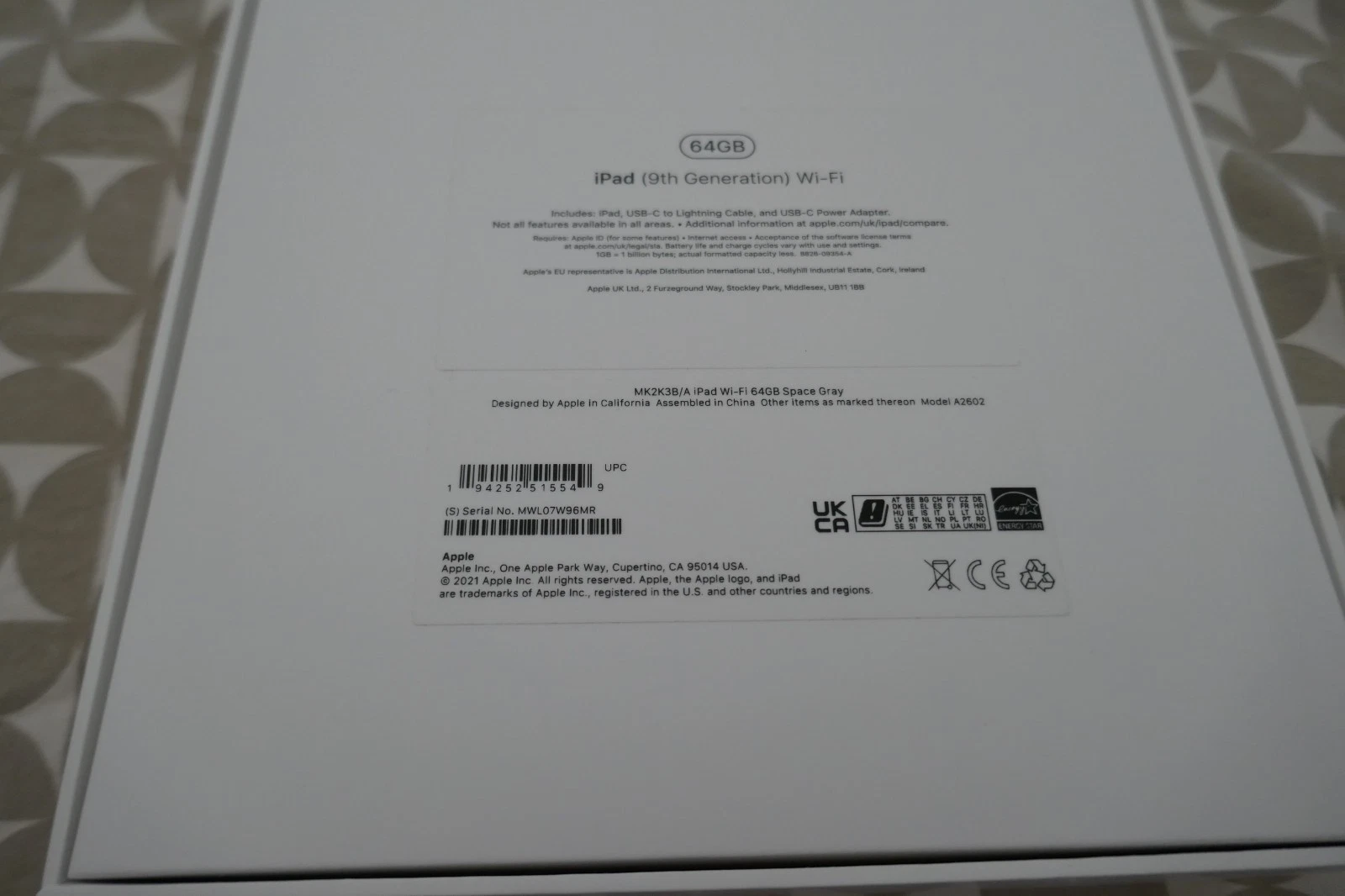 Apple iPad 9th Gen. 64GB, Wi-Fi, 10.2 in - Space Grey - Brand New thumbnail 7