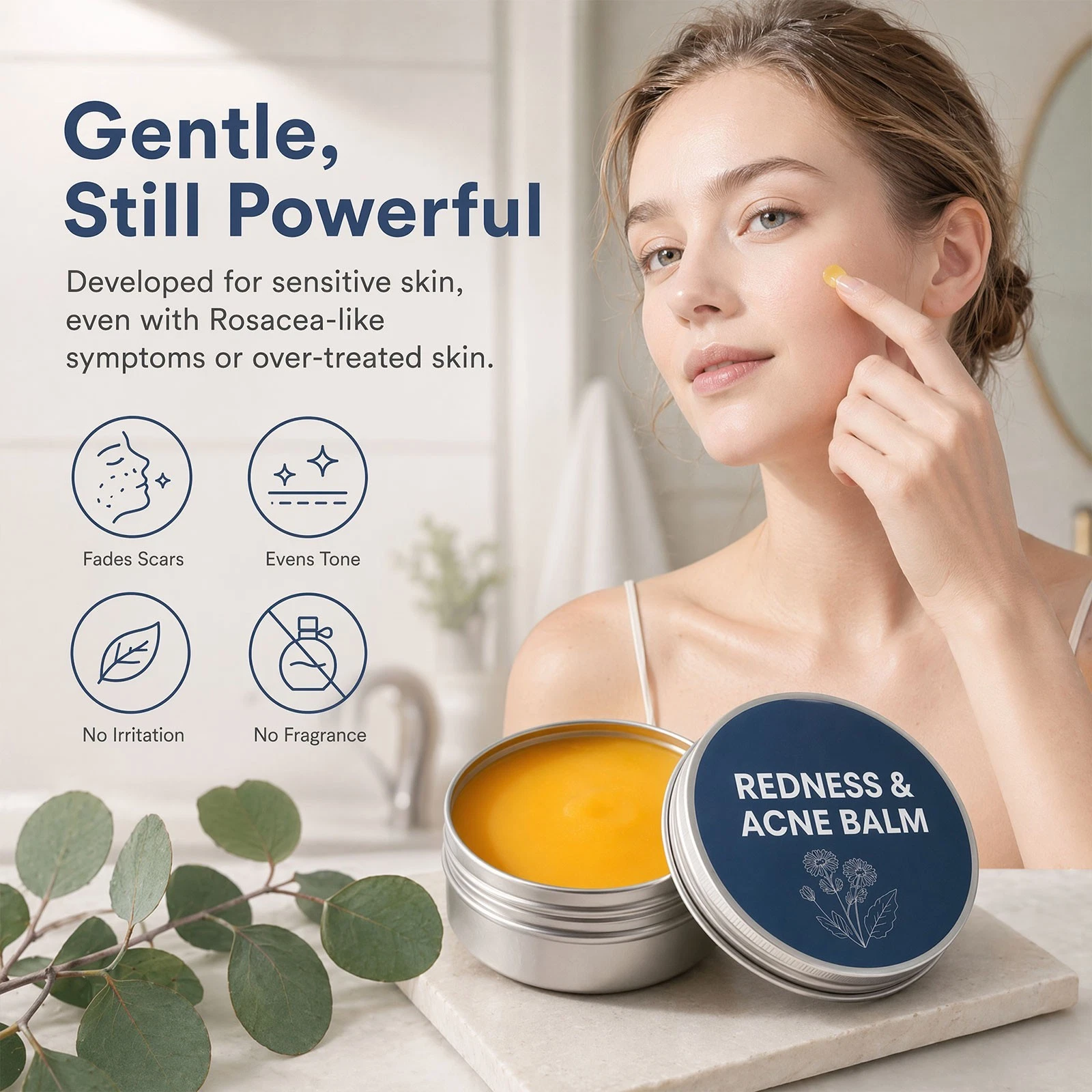 Organic Redness & Acne Soothing Balm, Sensitive Skin Spot Calming Treatment 30g thumbnail 6
