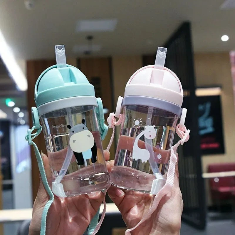 Baby Cup with Straw Bottle Drinking Water Kids Sippy Cup Handle Toddler Feeder thumbnail 2