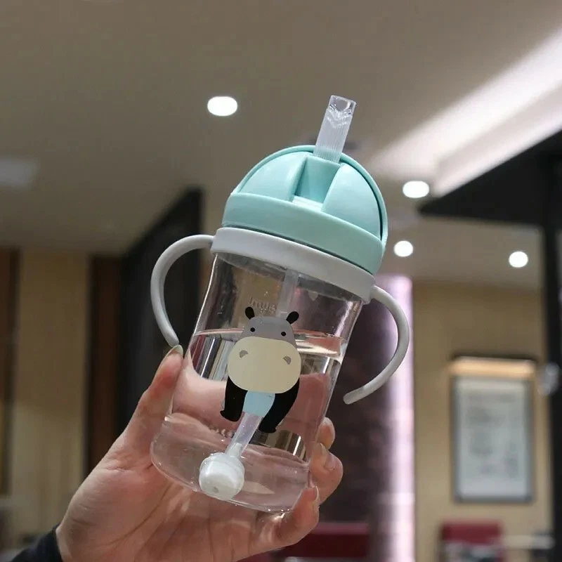 Baby Cup with Straw Bottle Drinking Water Kids Sippy Cup Handle Toddler Feeder thumbnail 7