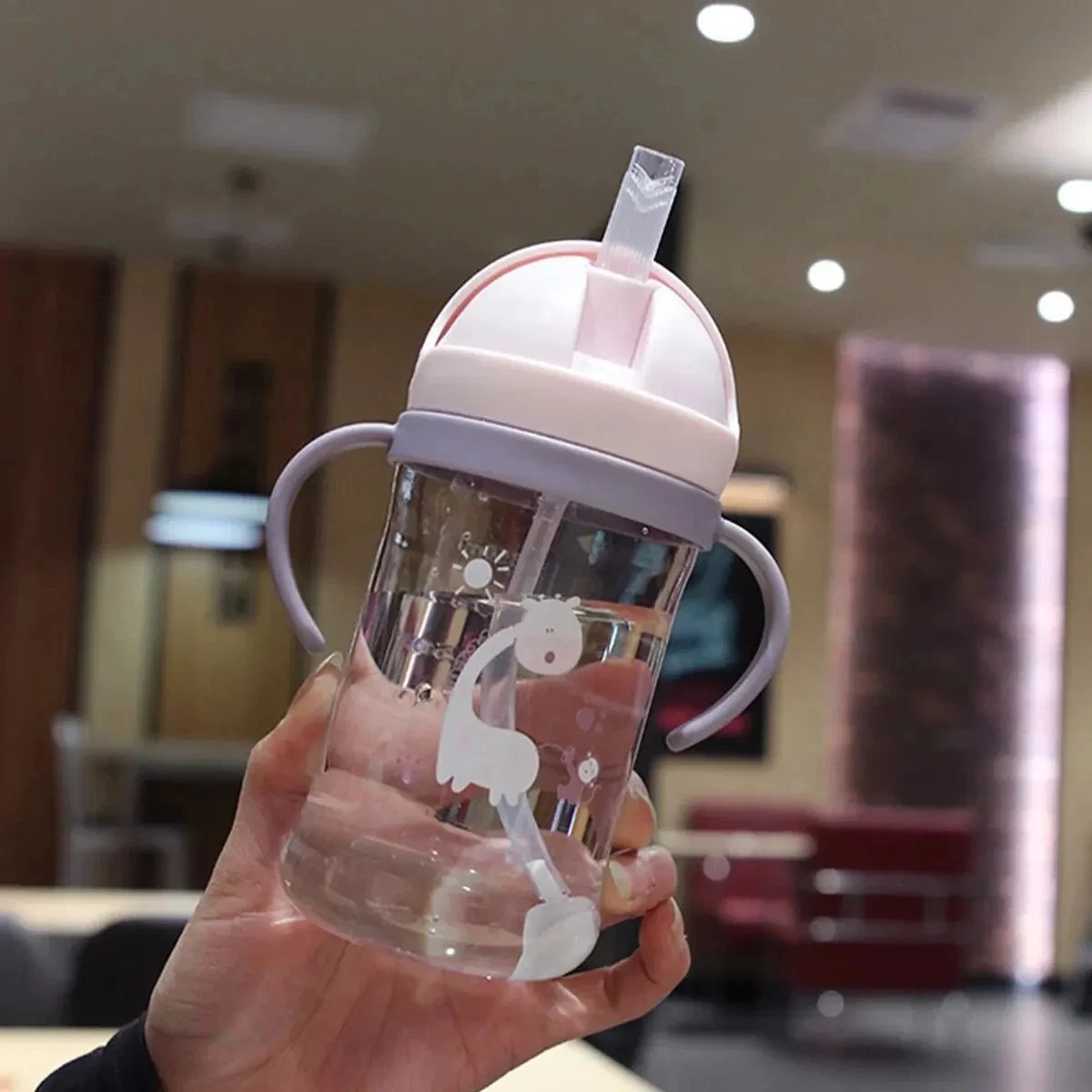 Baby Cup with Straw Bottle Drinking Water Kids Sippy Cup Handle Toddler Feeder thumbnail 8