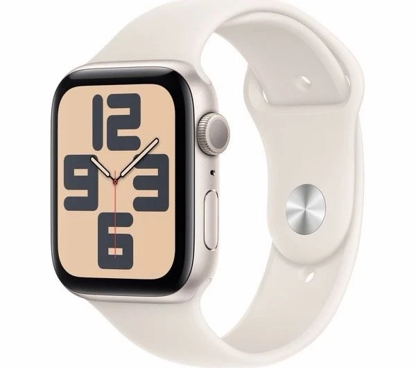 APPLE Watch SE 44mm Starlight Aluminium Case Starlight Sports Band (M/L) GPS