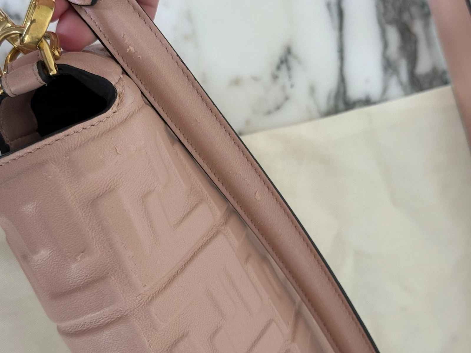 Authentic Elegant Fendi Baguette Shoulder Bag Crafted Pink - Leather thumbnail 9