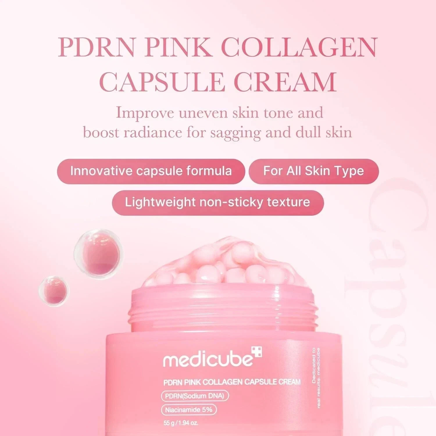 Medicube - PDRN Pink Collagen Capsule Cream - 55g Korean-Beauty UK SELLER thumbnail 2