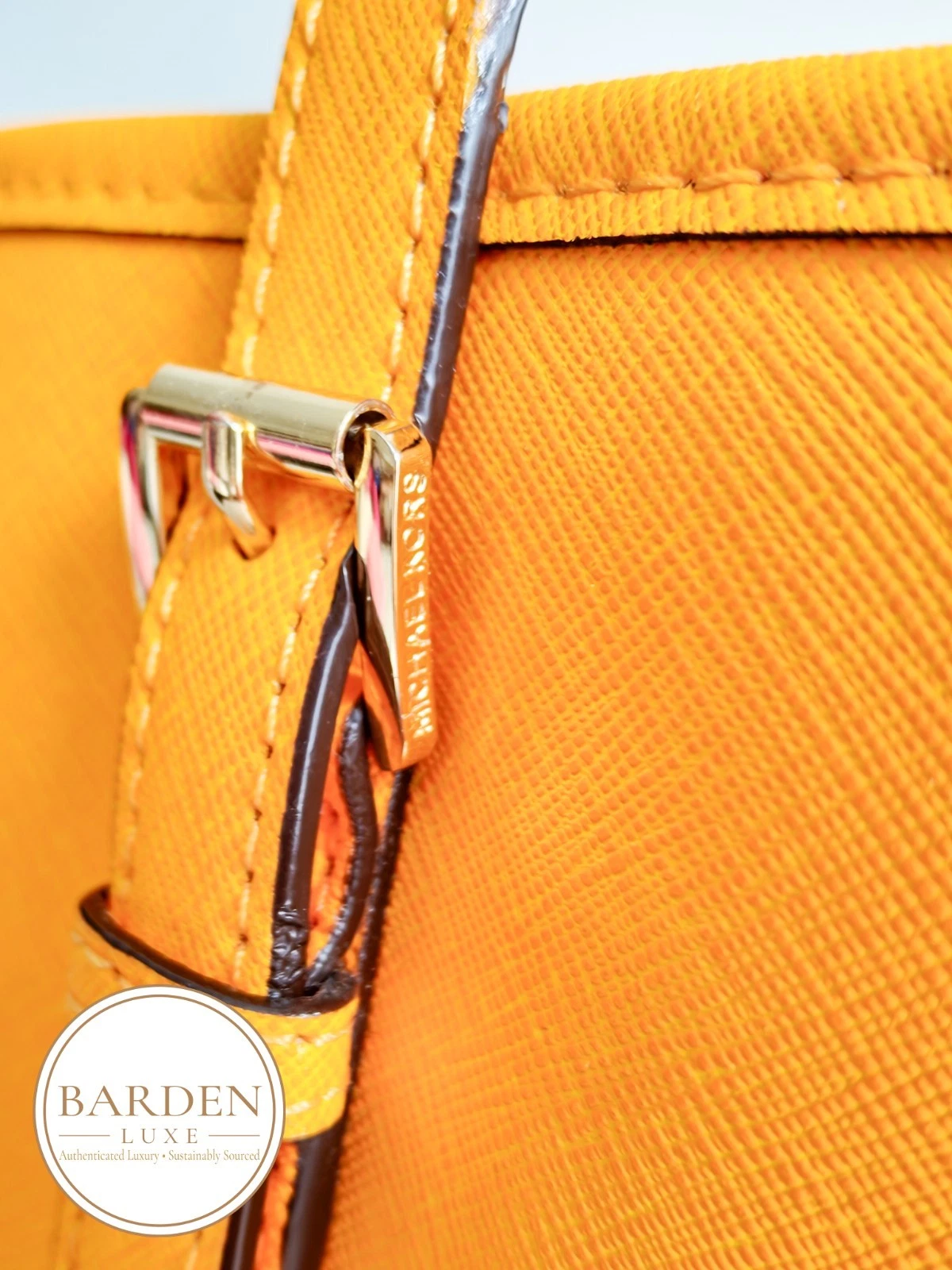Michael Kors Jet Set Travel Tote Yellow Saffiano Leather MK Bag + Purse 30S3GTVT thumbnail 10