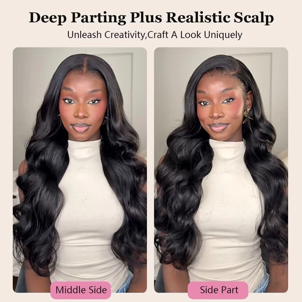 28 Inch 13x6 HD Transparent Lace Front Wigs Human Hair 200 Density Body Wave thumbnail 4