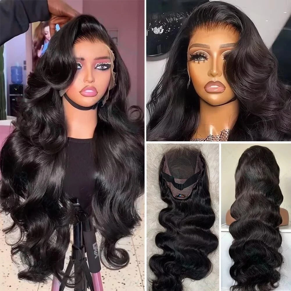28 Inch 13x6 HD Transparent Lace Front Wigs Human Hair 200 Density Body Wave thumbnail 6