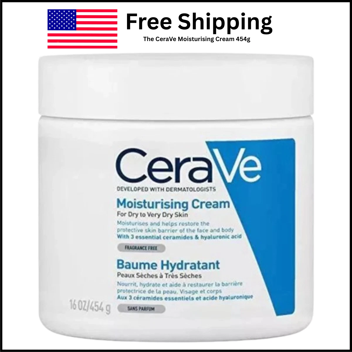 The CeraVe Moisturising Cream for Dry to Very Dry Skin, 454g