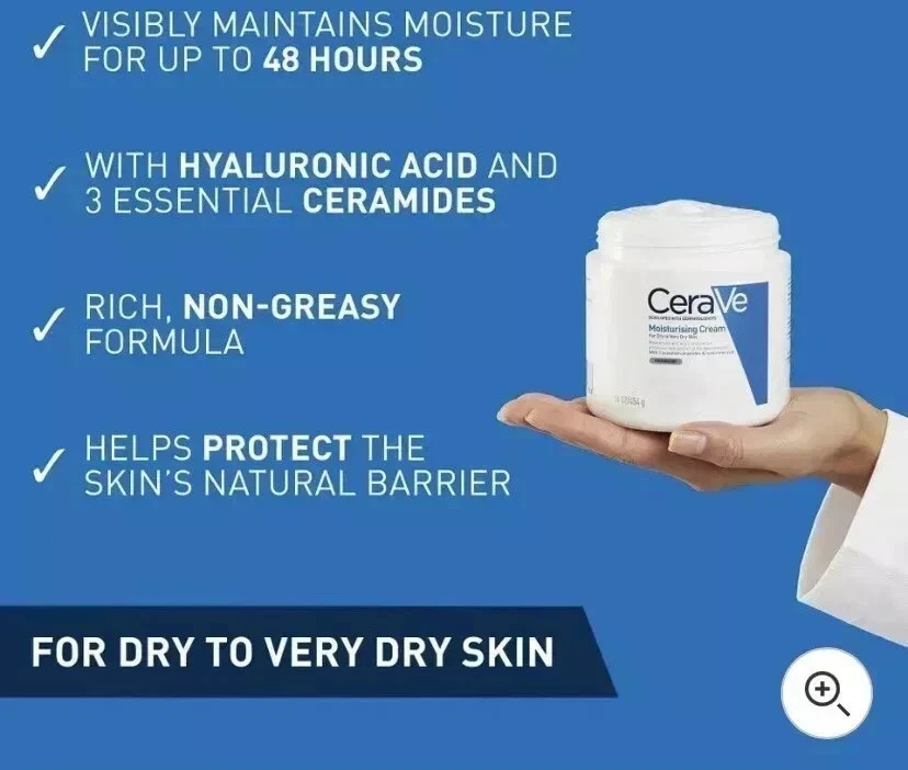 The CeraVe Moisturising Cream for Dry to Very Dry Skin, 454g thumbnail 6