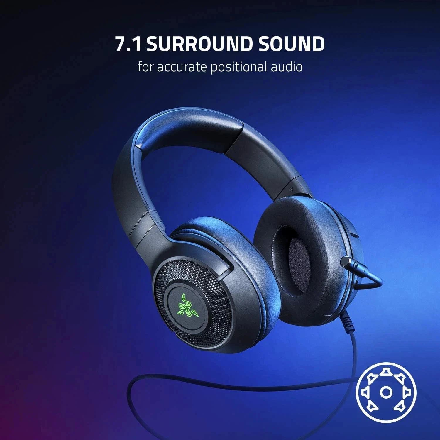 Razer Kraken V3 X Wired USB Gaming Headset Black 7.1 Surround Sound Lightweight thumbnail 4