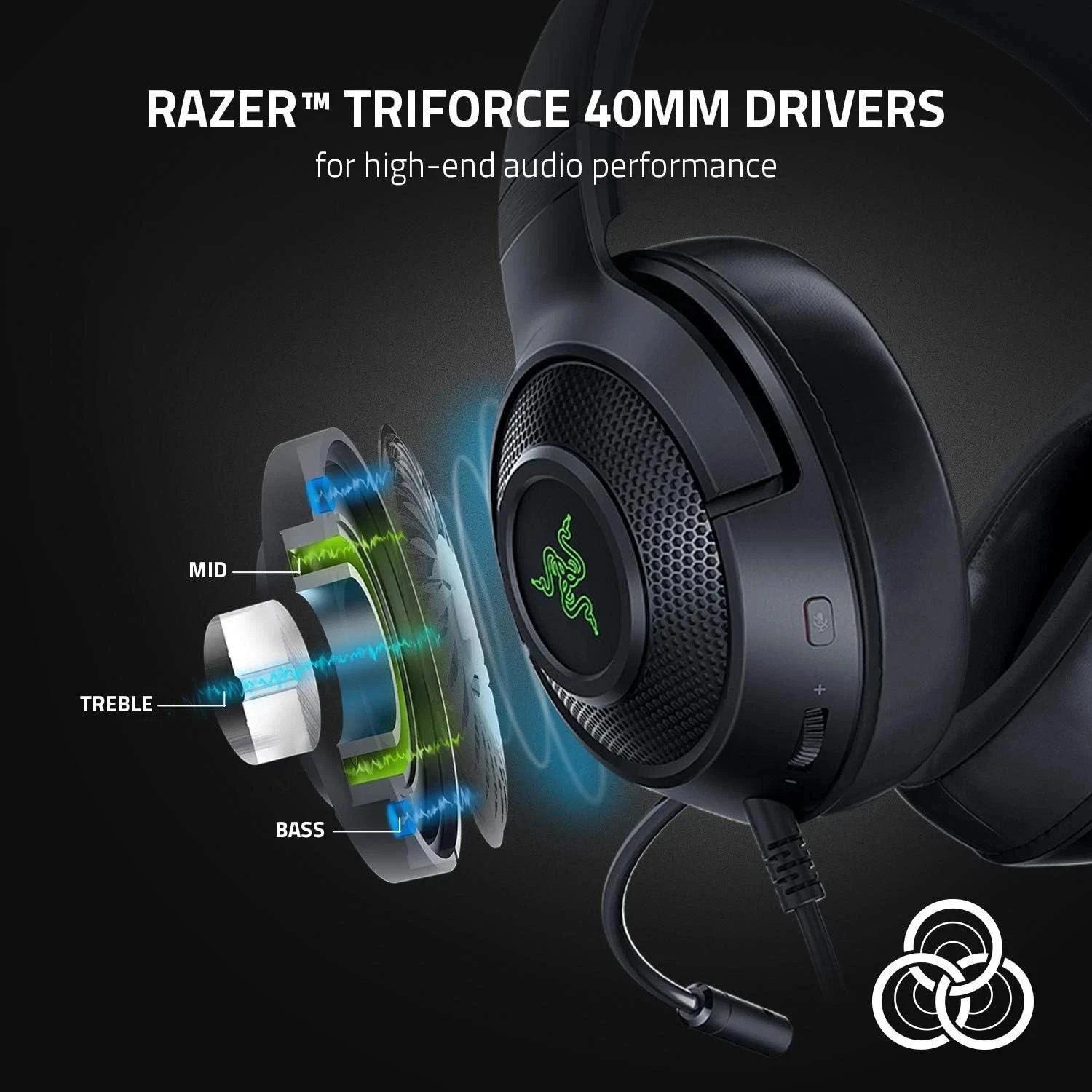 Razer Kraken V3 X Wired USB Gaming Headset Black 7.1 Surround Sound Lightweight thumbnail 7