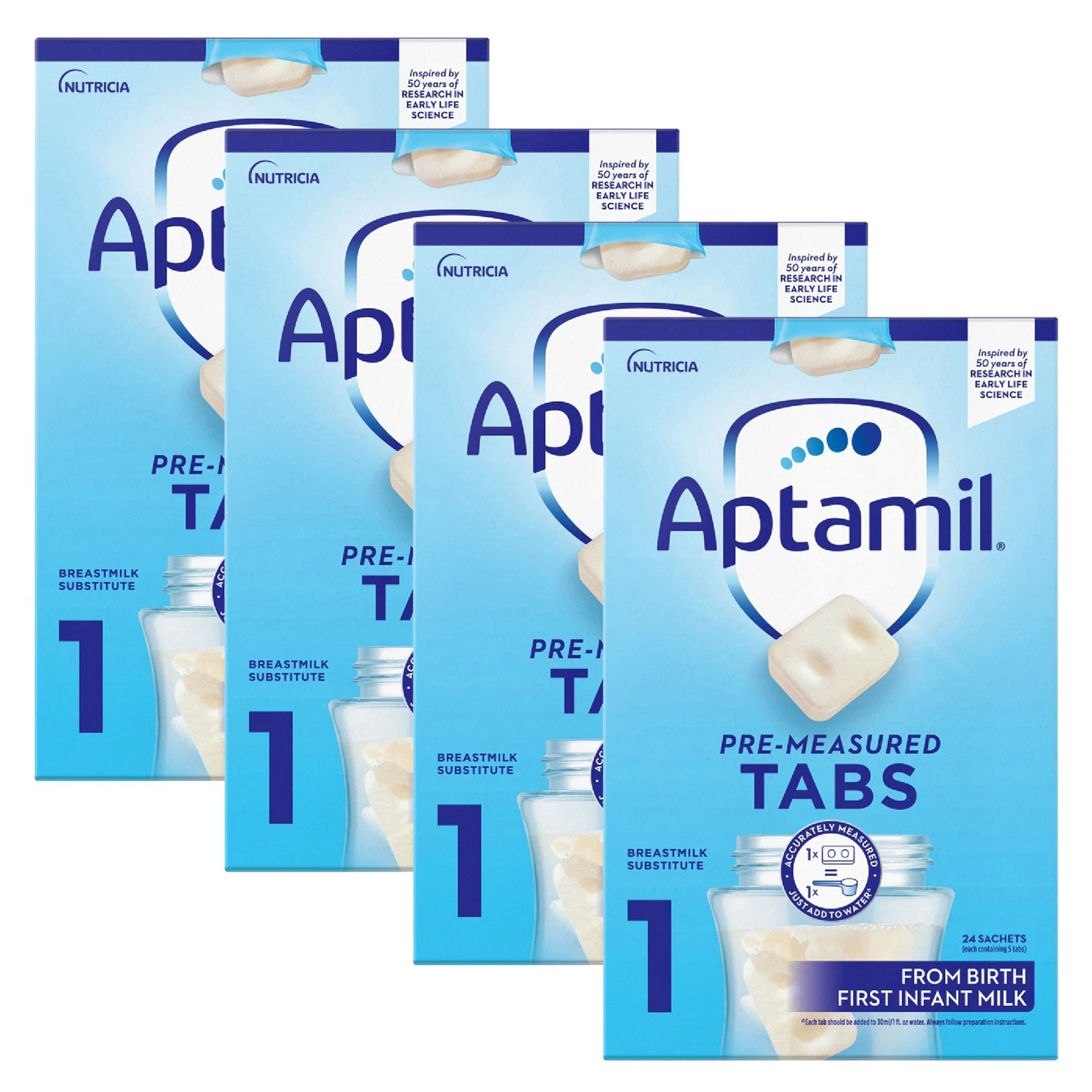 96 x 23g Aptamil Pre-Measured Tabs 1 First Infant Milk From Birth Formula thumbnail 2