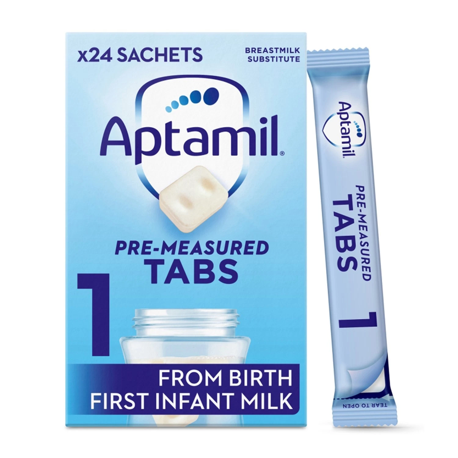 96 x 23g Aptamil Pre-Measured Tabs 1 First Infant Milk From Birth Formula thumbnail 3
